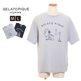 【N1】gelato pique ジェラートピケ メンズ スヌーピー ルームウェア tシャツ PMCT242224 夏 半袖 薄手 パジャマ ナイトウェア 部屋着 ジェラート ピケ正規品【room】