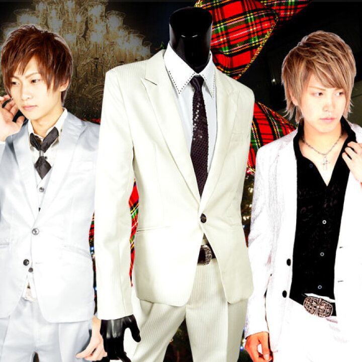 楽天市場 新作発売sale限定色 アイスホワイト登場 ベスト付3p白スーツ ホワイトスーツ 新作入荷全8種類 シワ加工ホワイトスーツ ランキング1位獲得 ホスト スーツの決定版 ラグジュアリードレススーツ White結婚式 成人式 二次会 パーティーメンズ 白スーツ ホワイト