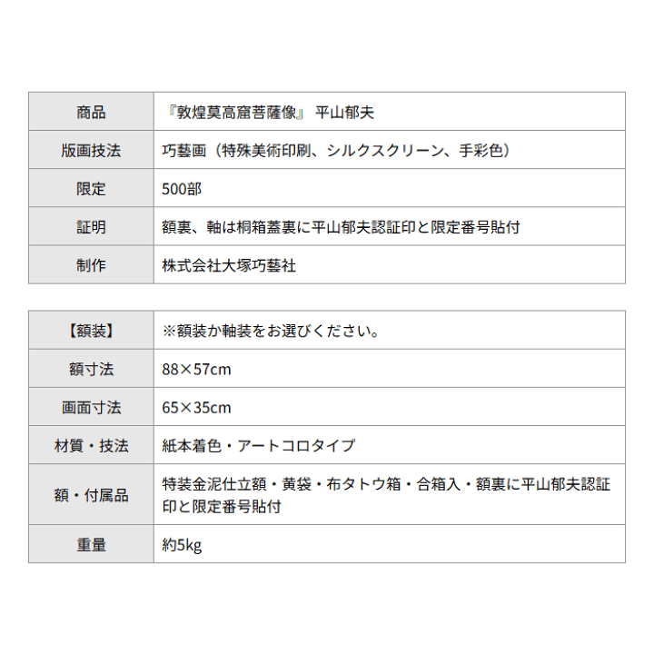 楽天市場】平山郁夫 敦煌莫高窟菩薩像 シルクロード 額 掛け軸 複製画