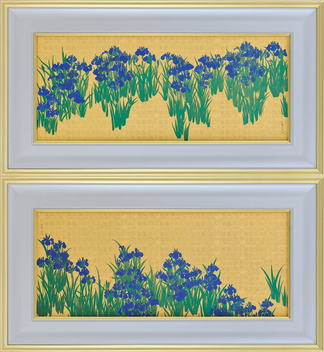 楽天市場】尾形光琳 燕子花図（右隻・左隻セット）複製画 巧藝画 大塚 