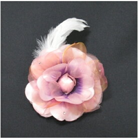 サーモンピンクの椿花ヘアコーム