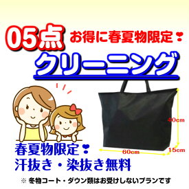 衣類クリーニング5点春夏物限定&#10083;冬物ダウンやコートは受付不可東北・関東・中部・関西宅配クリーニング【送料無料】染み抜き・汗抜き無料保管も無料対応