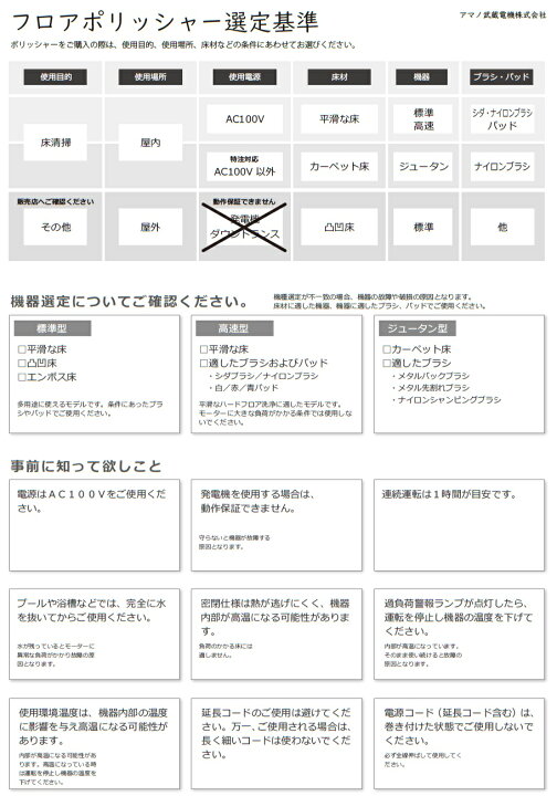 楽天市場】【組立済み】アマノ武蔵電機 8インチポリッシャーセット 