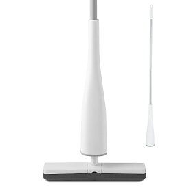 5%クーポン！送料無料 CLEANHOME スポンジモップ フロアモップ フローリング フロアワイパー 吸水モップ 絞り器付き フラットモップ 軽量 窓/壁/鏡/床/地面/天 井に適用 乾湿両用可 手洗い不要 乾拭き 水拭き 風呂掃除 掃除用品 PVA素材 「ホワイト」