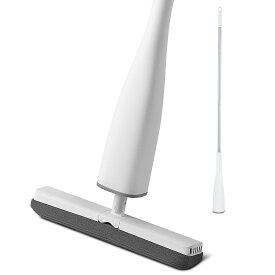 5%クーポン！送料無料 CLEANHOME スポンジモップ フロアモップ フローリング フロアワイパー 吸水モップ 絞り器付き フラットモップ 軽量 窓/壁/鏡/床/地面/天 井に適用 乾湿両用可 手洗い不要 乾拭き 水拭き 風呂掃除 掃除用品 PVA素材