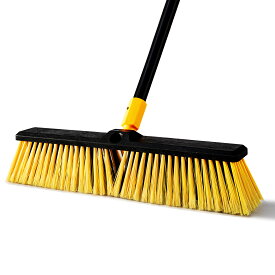 5%クーポン！送料無料 CLEANHOME デッキブラシ 業務用 45cm幅 掃除ブラシ 長さ調節可能 129cm-166cm ベランダ/屋外/床/庭園にも適用 掃除用品 【耐久性MAX】