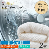 【全国送料無料】羽毛布団 布団丸洗い2枚 布団カバーつけたままOK カバーなし対応可 羽毛布団対応可 布団…