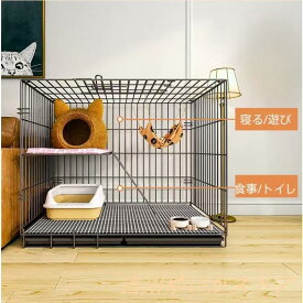 組立簡単 折り畳み式 キャットハウス 新品猫用ケージ コンパクト高さ 多頭飼い 大型 新品 錆びない 掃除しやすいネコ用ゲージ
