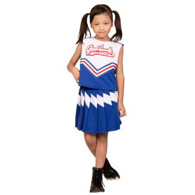 【公式】ハロウィン コスプレ 子供 キッズジョブ チアガール 100cm 青 ■ かわいい 可愛い キュート チアリーダー チアリーディング ダンス 女の子 子供用 子ども用 こども コスチューム 衣装 仮装 パーティー お遊戯会 発表会 学園祭 文化祭 演劇