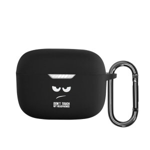 kwmobile �ی�P�[�X JBL Tune 230 NC TWS / T230NC / T235NC�Ή� �P�[�X - �ϏՌ� �V���R�� �P�[�X�J�o�[ Don't touch my headphones�f�U�C��