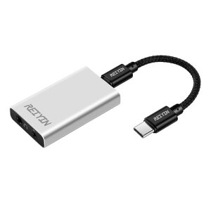 REIYIN DA-Plus HiFi �I�[�f�B�I USB DAC DA�R���o�[�^�[ DDC ES9038Q2M DSD512 PCM 32Bit/768KHz Type-C���� 3.5mm�A�i���O�X�e���I�o�� ���f�W�^���o�� 2.5mm�o�����X�o�� �w