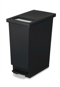 新輝合成 トンボ ユニード ゴミ箱 45リットル ふた付き 蓋を開けずにごみを捨てられる プッシュタイプ ペダル式 ブラック 幅26.5×奥行45.5×高さ55.5cm 45S 日本製