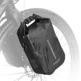 Rhinowalk 自転車フォークパック 防水 フロントフォーク用防水バッグ 軽量 クィックリリース ワンタッチで着脱 取り付け簡単 専用マウント付き ショルダーベルト付き