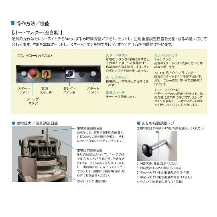 楽天市場】オートマスター KSA-30 分割・まるめ機愛工舎 アイコー パン 