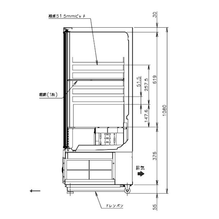 楽天市場】ホシザキ 小形冷蔵ショーケース SSB-63DTL｜内容積 124L｜単 