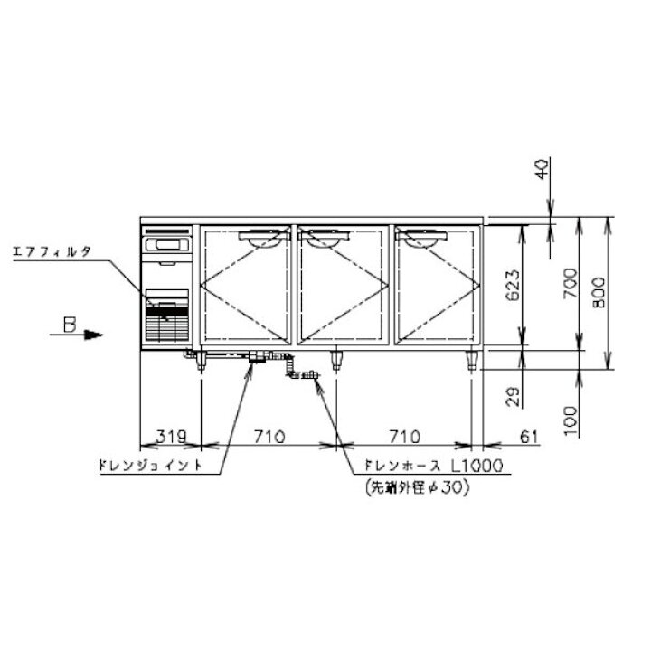 楽天市場】ホシザキ テーブル形冷蔵庫 RT-180SNG-1｜内容積 419L｜単相 