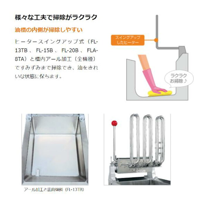 楽天市場】ホシザキ 電気フライヤー FL-20B スタンド形 ヒーター 