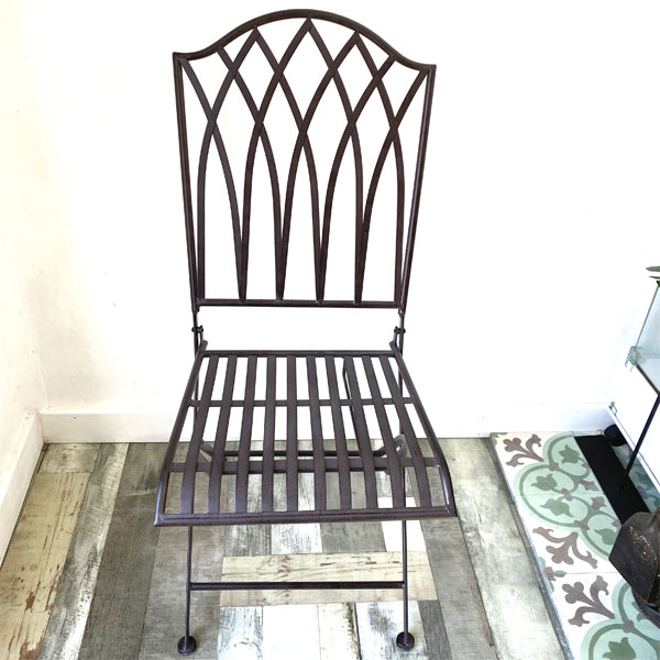 お買い得の通販 【オシャレ アンティーク】鉄製 折り畳み式 ガーデンチェア アイアン椅子 チェア 折り畳みイス