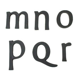 真鍮 小文字 ブラック 45mm アルファベット m n o p q r ネコポス メール便