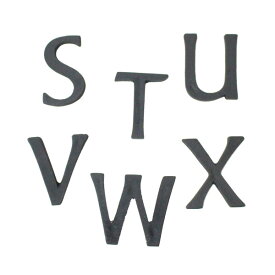 大文字 ブラック 真鍮 45mm アルファベット S T U V W X 看板 表札 ネームプレート 黒 ツリーハウス ネコポス メール便