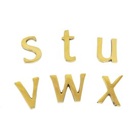 真鍮 小文字 ゴールド45mmアルファベットs,t,u,v,w,x 看板 表札 ネームプレート ツリーハウス ネコポス メール便