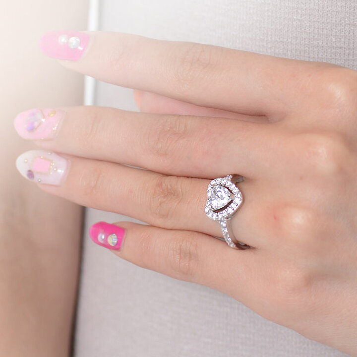 楽天市場 指輪 リング レディース シンディ ハート リング 婚約指輪 結婚指輪 シンプル 人気 プレゼント 誕生日プレゼント 女友達 ギフト バレンタイン ギフト 結婚記念日 プレゼント 妻 ギフト 日曜営業 優 ジュエリー工房 クレメンティア