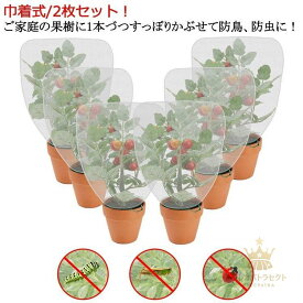 【クーポンで10％オフ】枝豆 虫害対策 植物保護カバー 虫よけネット 2枚セット 果樹栽培 防虫ネット 巾着式 防虫網 鳥よけ ネット 果樹 メッシュ 菜園プランター用 園芸