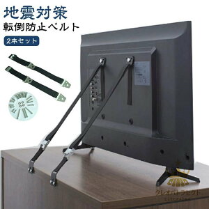 TV 耐震ベルト 固定器具 テレビ 2本セット ベルト 耐震グッズ 地震対策 固定ベルト バンド パソコンモニター 地震 揺れ防止 壁固定 テレビ 転倒防止ベルト 長さ調整可能 家具 防災 液晶テレビ