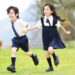 小学生 スクールスーツ キッズ 入学式 卒業式 卒園式 制服 半袖 シャツ フリル ワンピース ショートパンツ ネクタイ 子供 韓国子供 キッズスーツ 夏 小学校 イギリス風 学生服 通学用 夏服 男