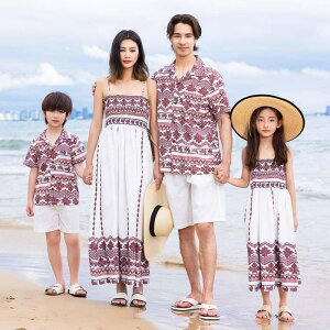 親子ペア 衣装 カップル 民族風 夏服 ハワイ旅行 アロハ シャツ ロング丈 キャミソールワンピース 袖なし シャツ+半ズボン アロハシャツ 親子コーデ ビーチドレス 家族お揃い衣装 新婚旅行