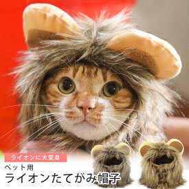 【複数購入で3％OFF】ペットの被り物 ライオン ペット用帽子 犬 猫用ウィッグ ライオン 猫被り物 コスプレキャップ 変身 ハロウィン クリスマス パーティー 記念撮影 茶色 ラッピング可