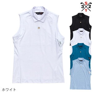 �y30%off�zsy32 �S���t ���f�B�[�X �E�F�A �t�� �m�[�X���[�u�|�� SY32 by Sweet Years GOLF RECYCLE JQ PIN BORDER NO SLEEVE POLO �m�[�X�� �X�g���b�`�f�� �n�C�X�g���b�` �z������ 2024 �V�� �S���t�E�F�A�y���K