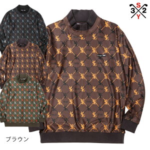 �y50%off�zSY32 �S���t �����O�X���[�u���b�N�l�b�N �����Y ���b�N�l�b�N ���b�N�l�b�N�V���c ���� ����T SY32 by SWEET YEARS GOLF STRETCH SYG MONOGRAM MOCK �X�E�B�[�g�C���[�Y �j�� �u���E�� �u���b�N �J