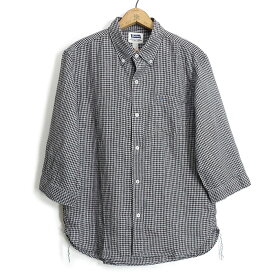 フェローズ Pherrow's [24S-P7BD2] 7分袖 フレンチリネン ギンガムチェック BDシャツ French linen BD shirt