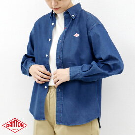 30%OFF レディース 34-38 ダントン ボタンダウン デニム ダンガリー ワイド 長袖 シャツ DANTON ［ネコポス］
