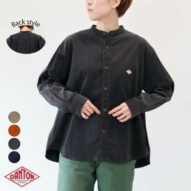 2025秋冬入荷♪ レディース 36-38 ダントン 細畝 21ウェール コーデュロイ バンドカラー シャツ バックギャザー DANTON ［ネコポス］