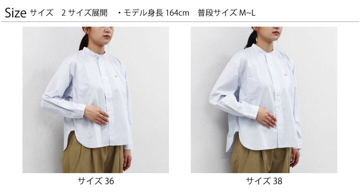 楽天市場】レディース 36 ダントン コットン ポプリン 長袖 バンド 