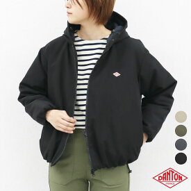 レディースXS-S ダントン ポリエステル タッサー生地 ノーステッチ シームレス フード ダウン ジャケット レディース DANTON