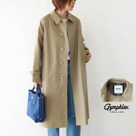 12 裏地なし♪ ジムフレックス ギャバジン ステンカラー バルマカーン スプリング コート オーバーサイズ ベルテッド レディース Gymphlex