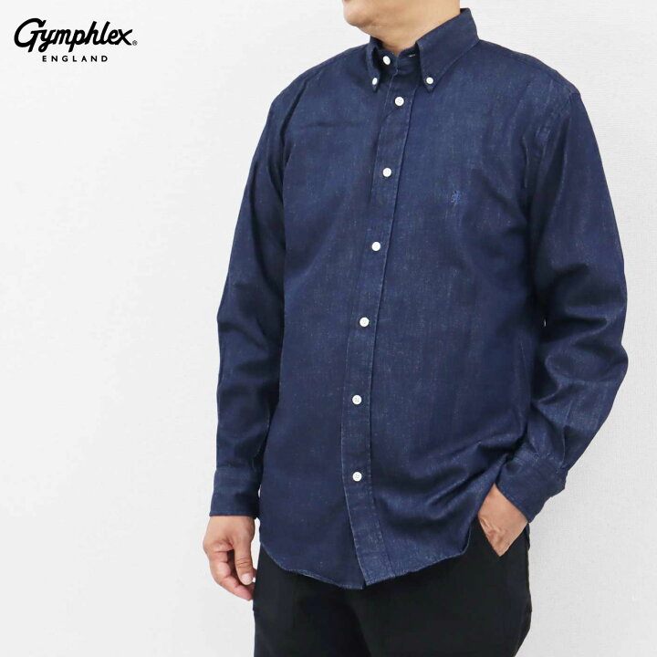楽天市場】L-XL ジムフレックス メンズ ライトデニム ボタンダウン  