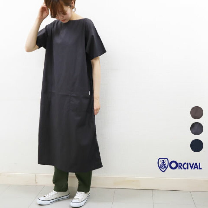 楽天市場 オーシバル タイプライター ボートネック Aライン 半袖 ワンピース オーチバル Orcival ネコポス ｃｌｅｖｅ楽天市場店