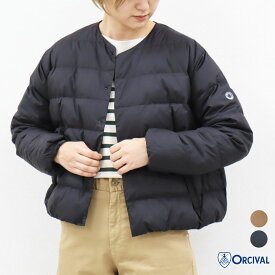 2025秋冬♪ ザイズ1-2 オーシバル ライト ダウン ノーカラー ラウンドネック クルーネック ジャケット ブルゾン ミドル レディース オーチバル ORCIVAL
