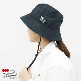 ブラックウォッチ♪ トラディショナルウェザーウェア 撥水 バケット ハット チェック柄 SEALING RAIN HAT ユニセックス TRADITIONAL WEATHERWEAR［ネコパケ］