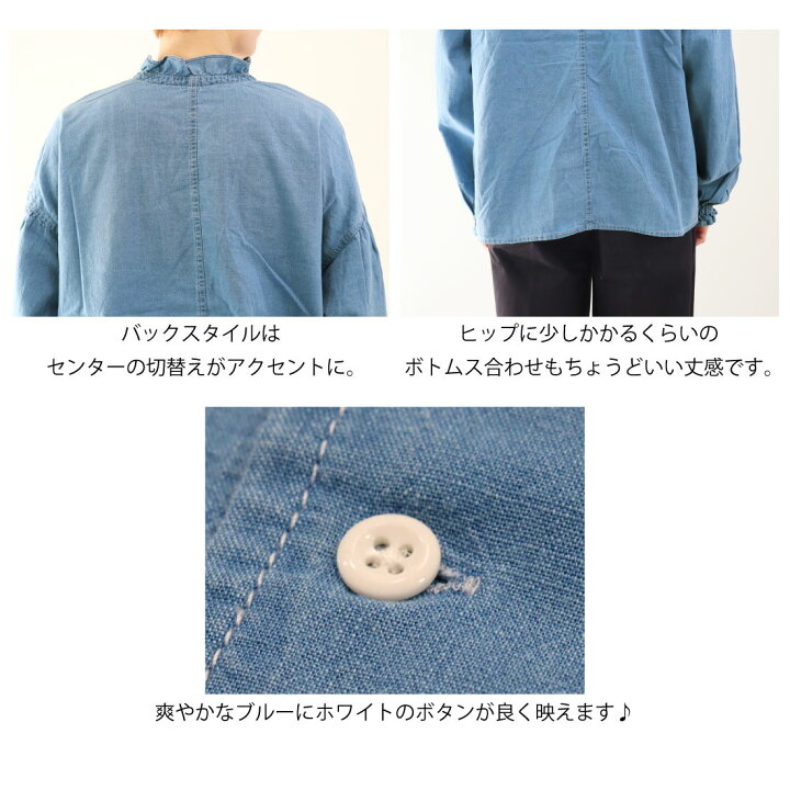 楽天市場】クリップタブ コットン シャンブレー インディゴ染め 