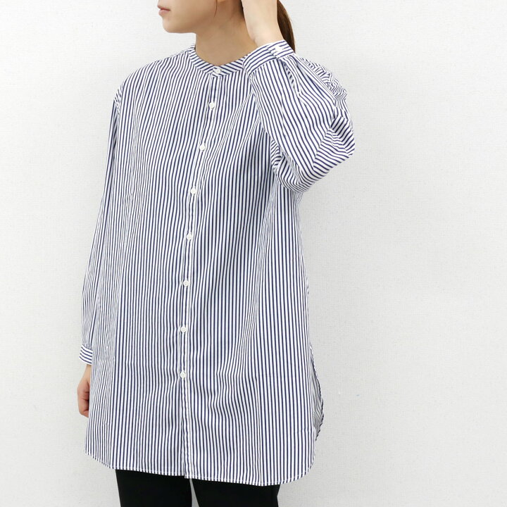 楽天市場】40％OFF バンドカラー シャツ チュニック 長袖 grin 日本製 