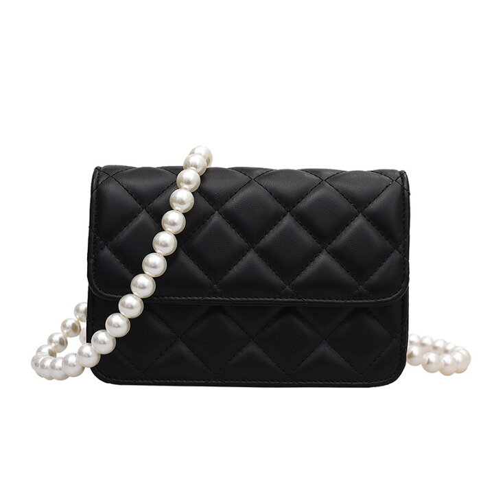 楽天市場】ショルダーバッグ パール ストラップ ミニバッグ ホワイト  