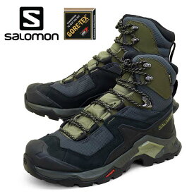 サロモン SALOMON QUEST ELEMENT GORE-TEX 414571 黒オリーブ ハイキング 登山靴 ゴアテックス 撥水 防水 レザーハイキングブーツ メンズ 送料無料 アウトドア
