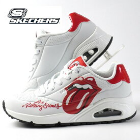 スケッチャーズ SKECHERS UNO ROLLING STONES SINGLE! 177965 WRD ウノ ローリング・ストーンズ シングル 白 エアソール スニーカー レディース スポーティ シンプル カジュアル かっこいい ロックンロール ROCK スタイリッシュ