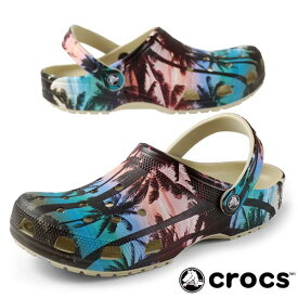 【全品ポイント5倍以上 24日20時より】【38％OFF】 クロックス crocs Classic retro resort Clog 207849 2Y3 クラシック レトロ リゾート クロッグ サンダル ボーン/マルチ メンズ 総柄 カジュアル アウトドア