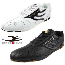 ドラゴンベアード DORAGON BEARD DB 680sy メダリオンパンチング 龍 ドライビングシューズ BLACK WHT/BLK カジュアル 合成皮革 シンプル おしゃれ スポーティー メンズ 送料無料